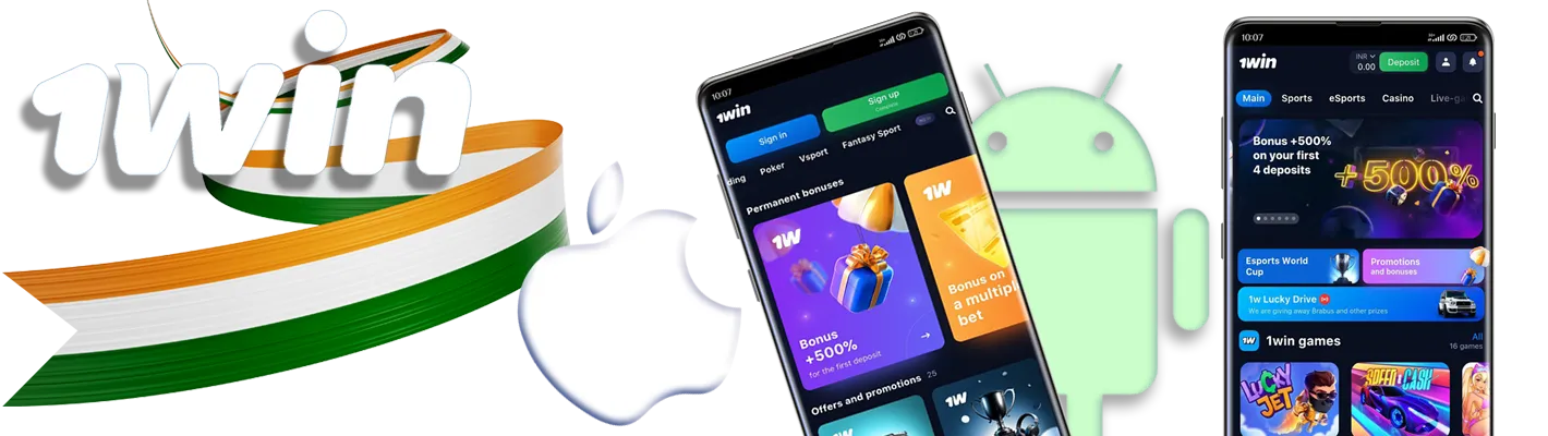 Download the APK on Mobile 1win in India